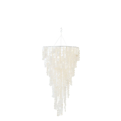 Lampada a sospensione Capiz Bianca Media Ø80cm x H150cm J-Line