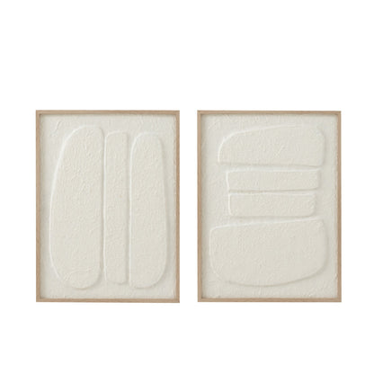 Set di 2 quadri Cellen Papier bianchi J-Line