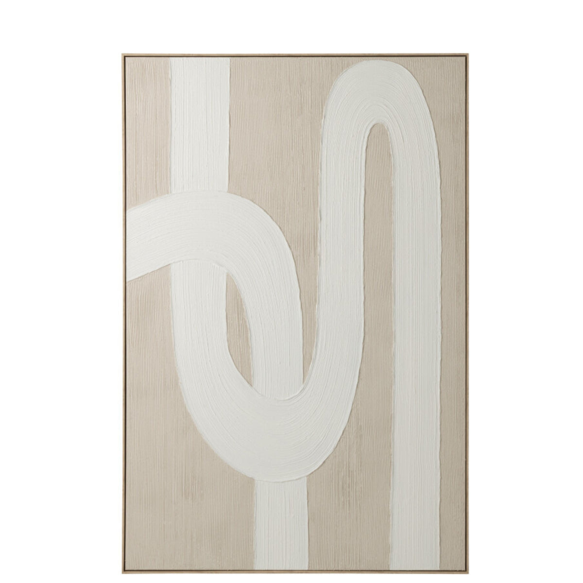 Dipinto Linee Legno di Pino Bianco/Beige Chiaro J-Line