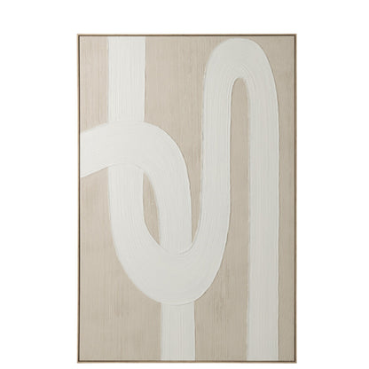 Dipinto Linee Legno di Pino Bianco/Beige Chiaro J-Line