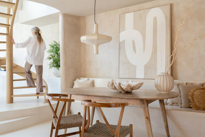 Dipinto Linee Legno di Pino Bianco/Beige Chiaro J-Line