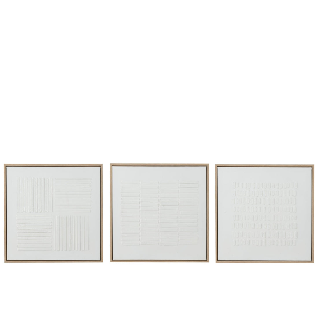 Set di 3 quadri Lines Canvas bianchi J-Line