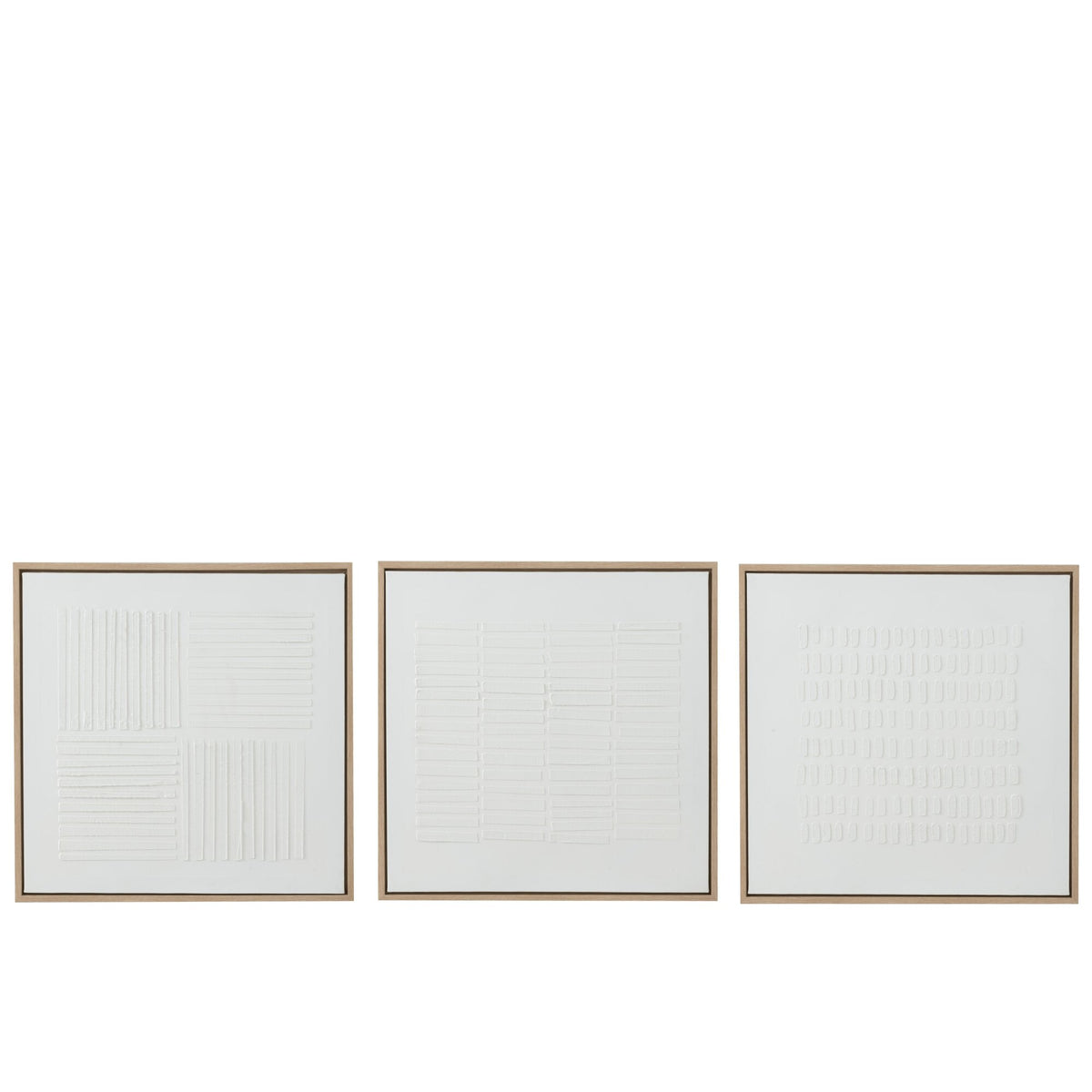 Set di 3 quadri Lines Canvas bianchi J-Line