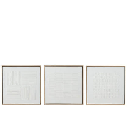Set di 3 quadri Lines Canvas bianchi J-Line
