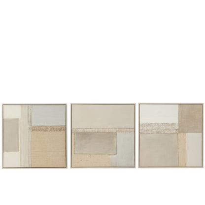 Set di 3 quadri Tod su tela/legno di pino J-LIne