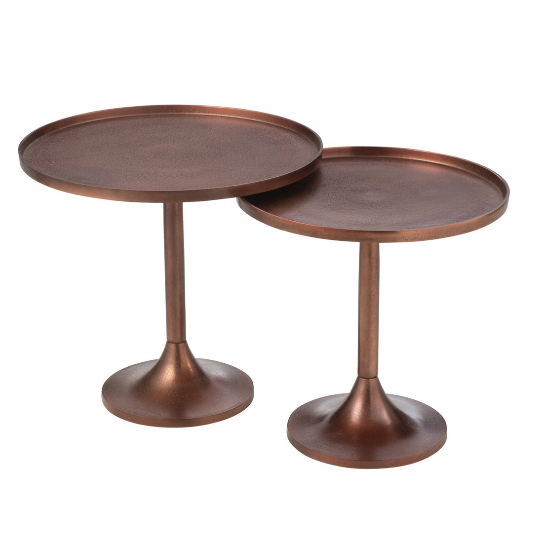 Set di 2 tavolini in alluminio color bronzo J-Line