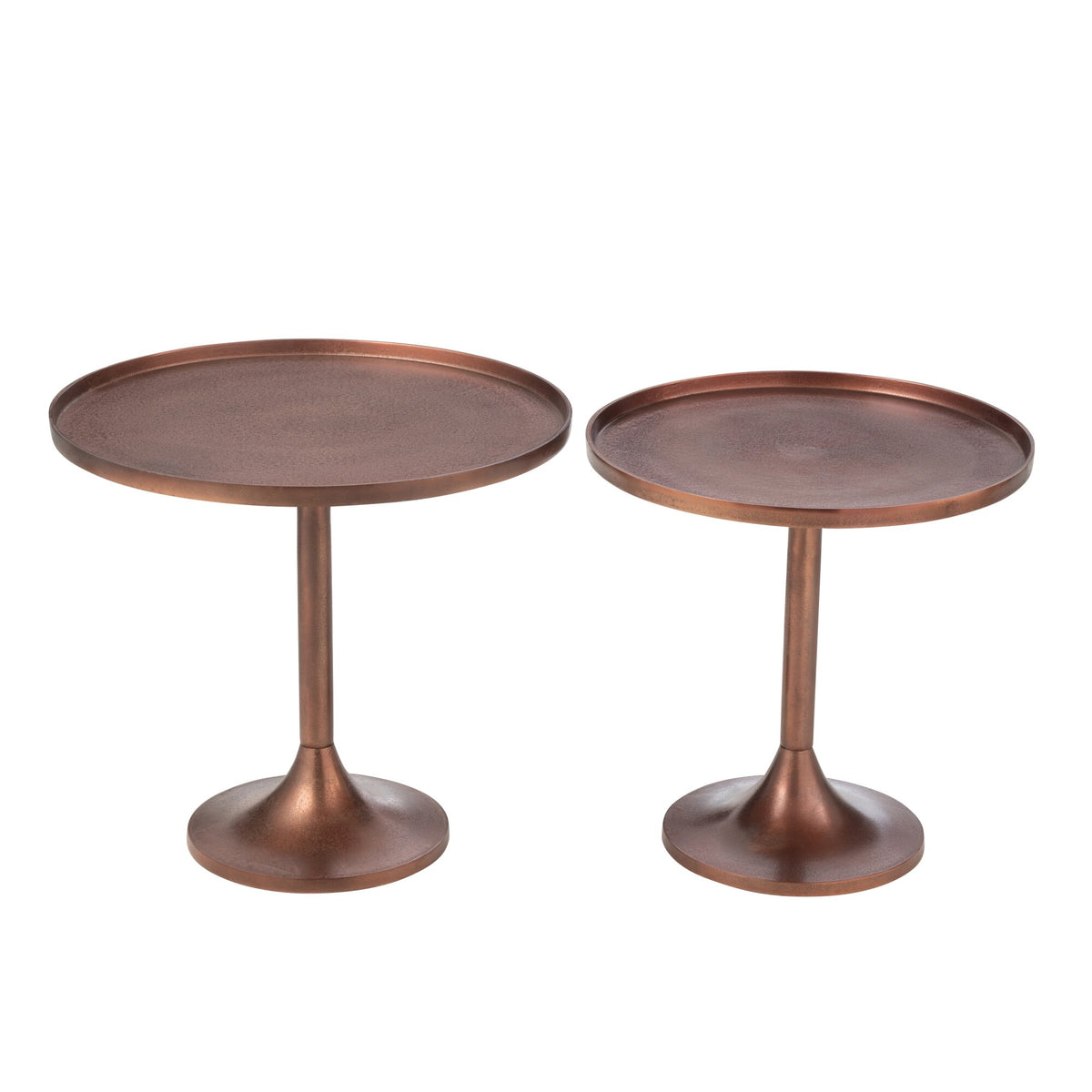 Set di 2 tavolini in alluminio color bronzo J-Line