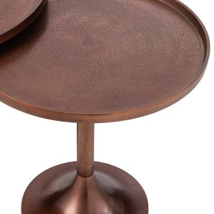 Set di 2 tavolini in alluminio color bronzo J-Line