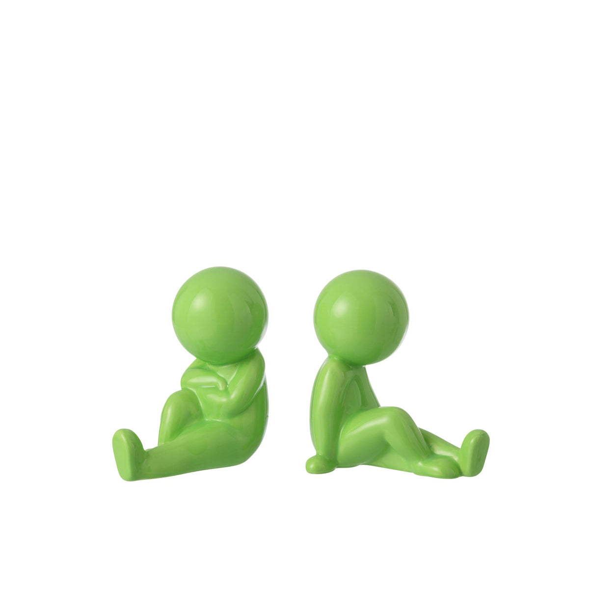 Set di 2 fermalibri Marcel in gres verde J-Line