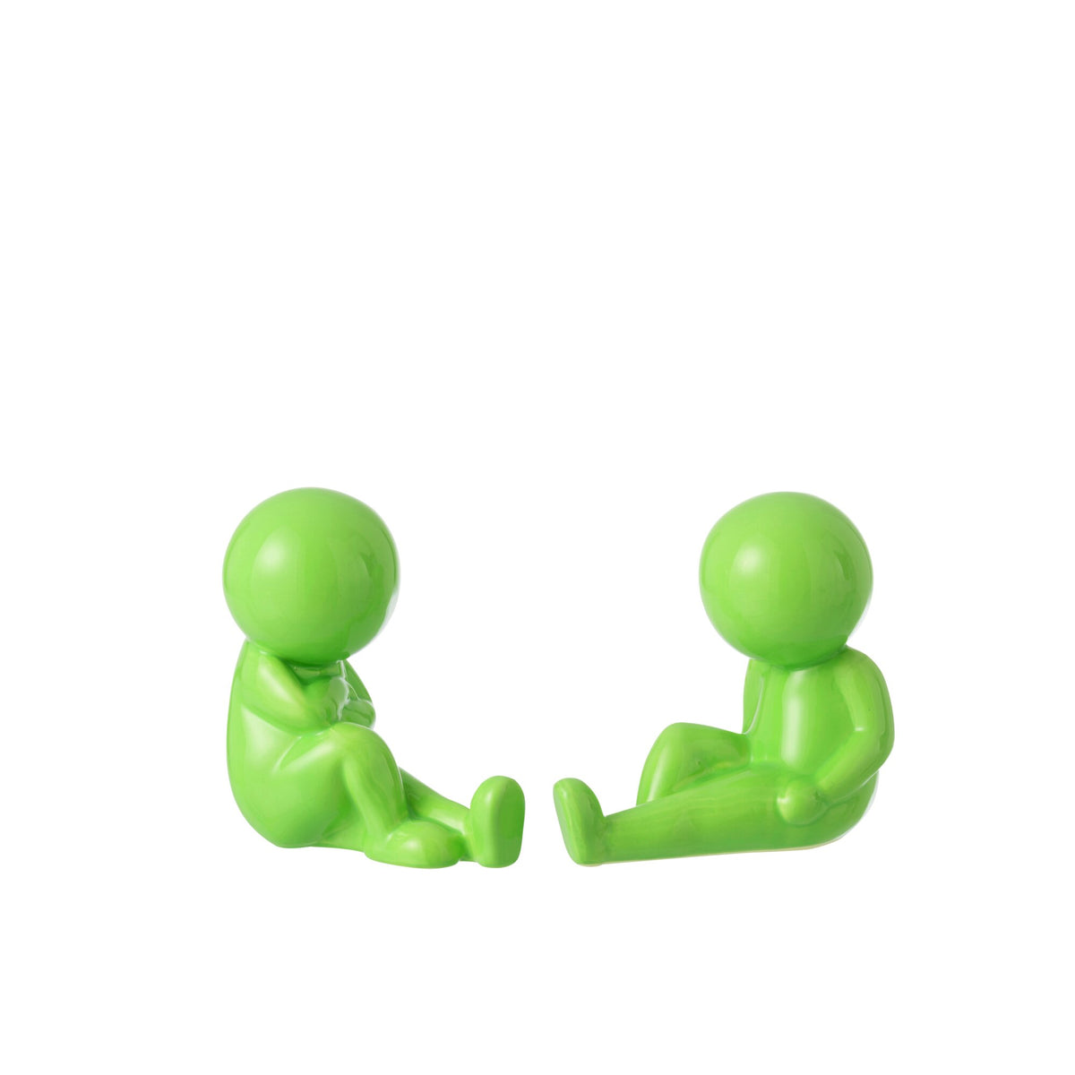 Set di 2 fermalibri Marcel in gres verde J-Line