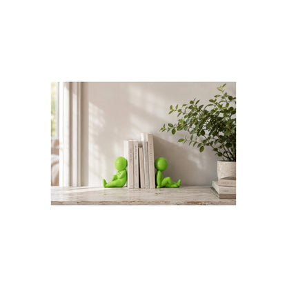 Set di 2 fermalibri Marcel in gres verde J-Line