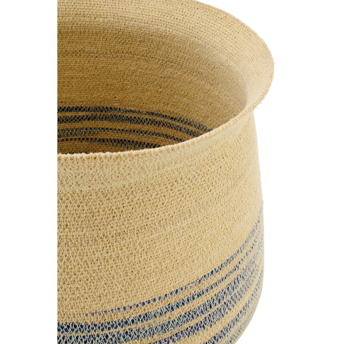 Set di 2 cesti a righe in erba marina naturale/blu J-Line