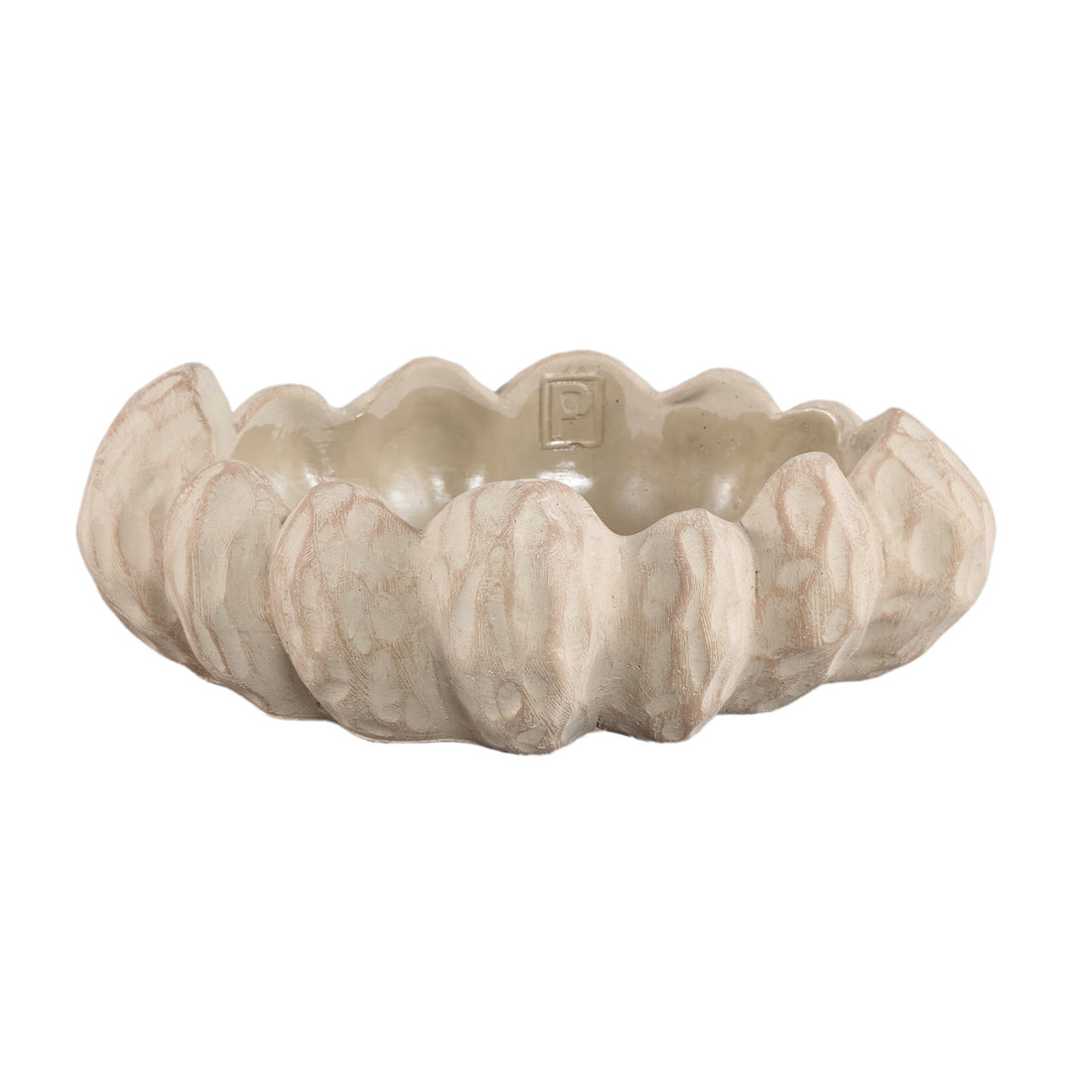Triena Schaal Beige Large uit de set van PTMD, grote pompoenschaal van cement