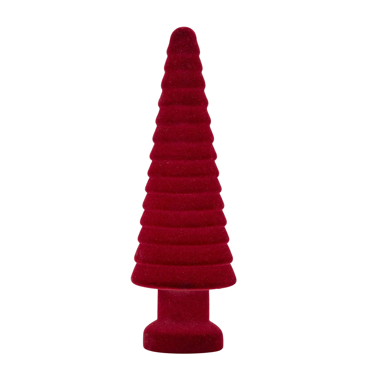 Set Van 3 Alezay Kerstbomen Glas Geribbeld Bordeaux van PTMD, Alezay Kerstboom Large uit de set los op witte achtergrond