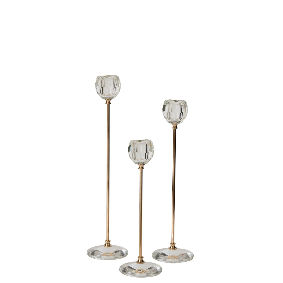 Set di 3 candelabri in cristallo trasparente J-Line