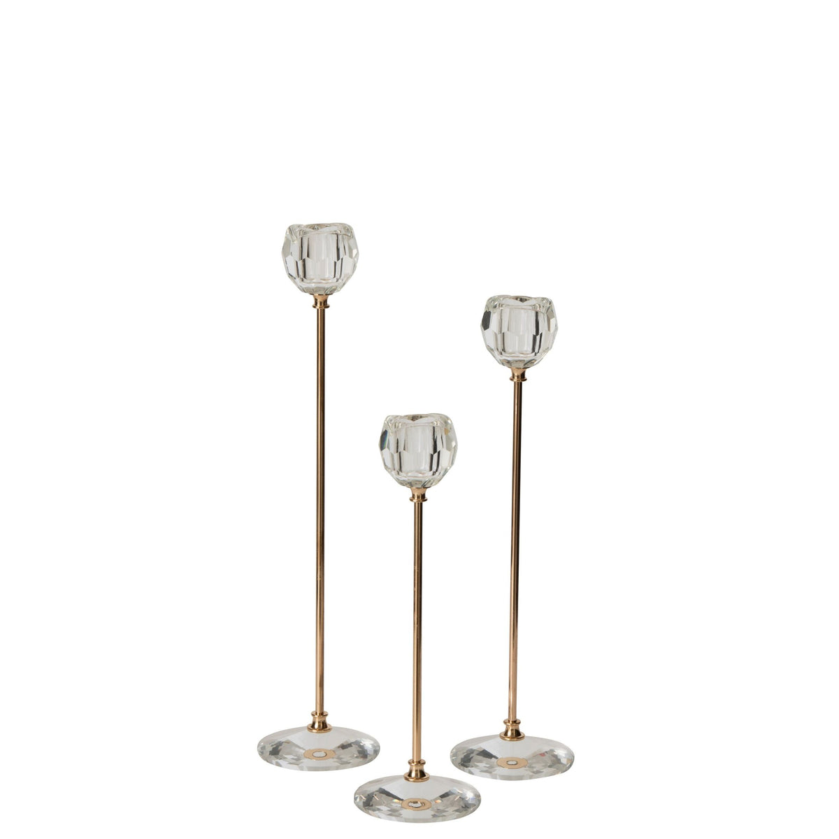 Set di 3 candelabri in cristallo trasparente J-Line