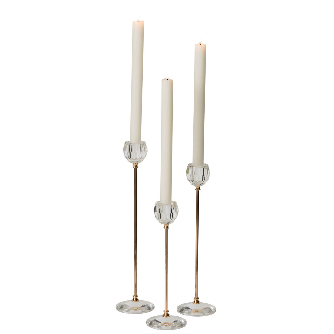 Set di 3 candelabri in cristallo trasparente J-Line