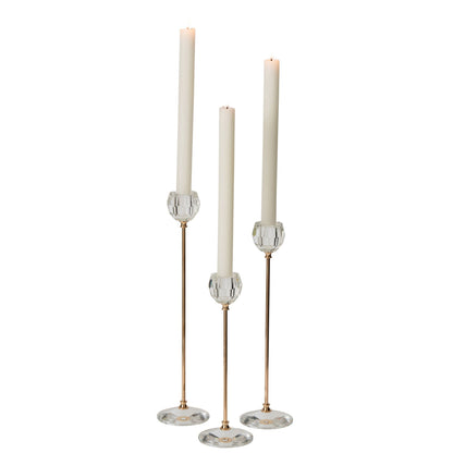 Set di 3 candelabri in cristallo trasparente J-Line