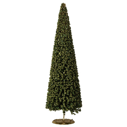 Kerstboom Bessen Mosgroen Large uit de set van J-Line, dichte bessenkegel van 60 cm