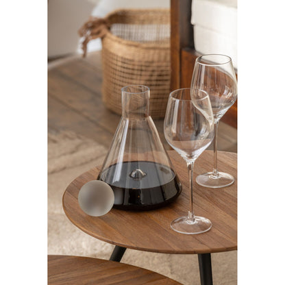 Set van 4 Bijzettafel Rond Gerecycleerd Teak Naturel J-Line