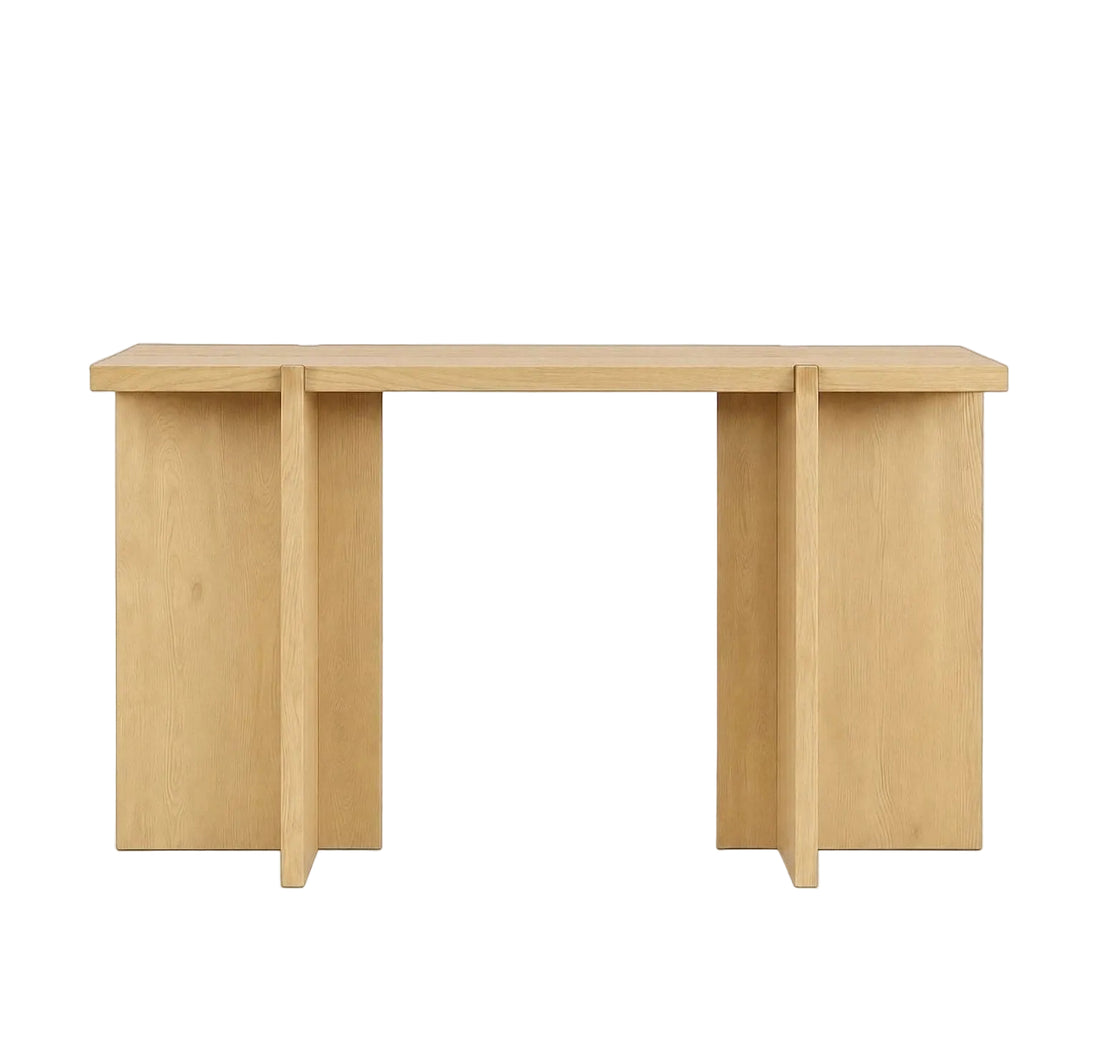 Sidetable Asa Eikenhout Gezeept Naturel van Pomax, tweede aanzicht dat de vorm en het eikenhout toont