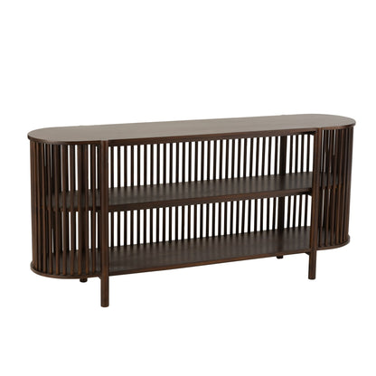 Tavolino Conie 2 Ripiani Legno di Mango Marrone Scuro J-Line