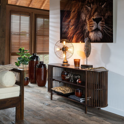 Tavolino Conie 2 Ripiani Legno di Mango Marrone Scuro J-Line