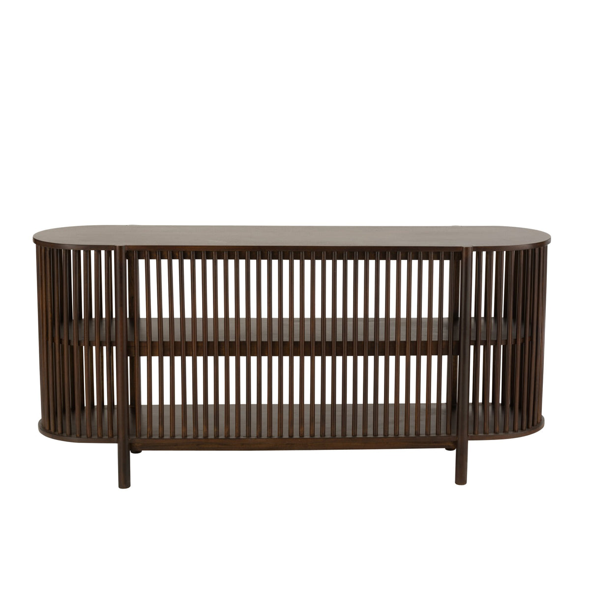 Tavolino Conie 2 Ripiani Legno di Mango Marrone Scuro J-Line