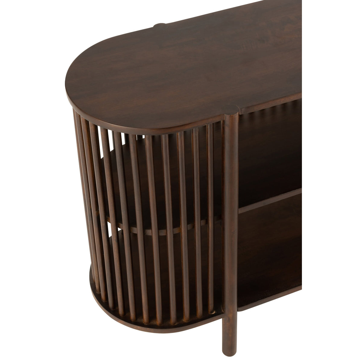 Tavolino Conie 2 Ripiani Legno di Mango Marrone Scuro J-Line