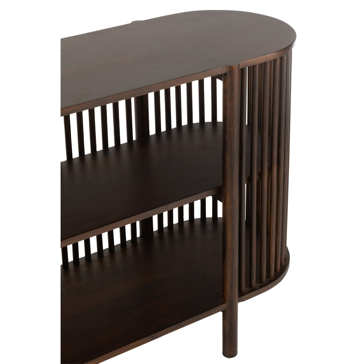 Tavolino Conie 2 Ripiani Legno di Mango Marrone Scuro J-Line