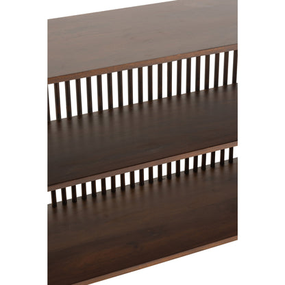 Tavolino Conie 2 Ripiani Legno di Mango Marrone Scuro J-Line