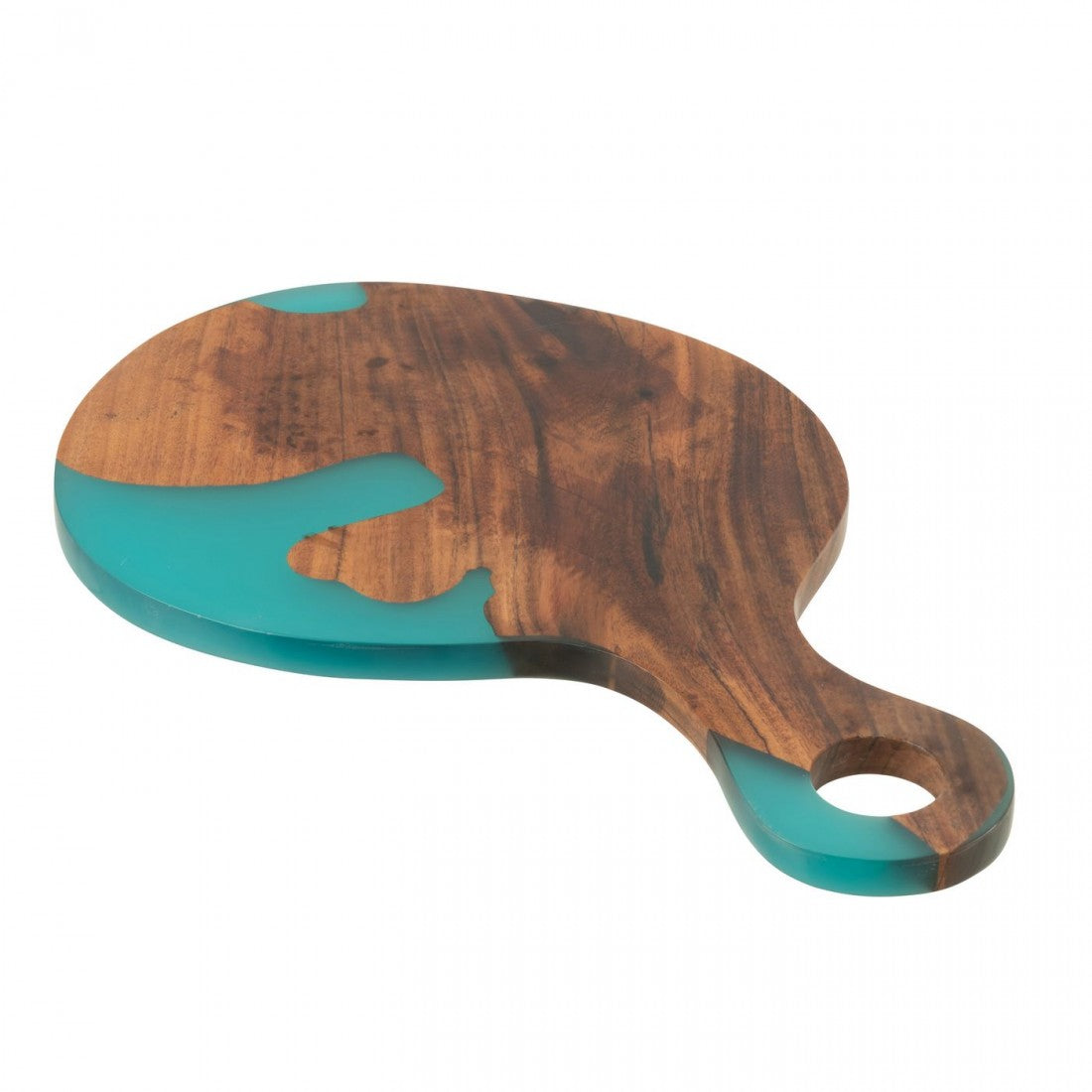 Snijplank Modern Acacia Hout/Epoxyhars Naturel/Blauw - Serveerplank - J-Line - livinglovely.nl