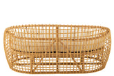 Sofa Lise + Kussen 2 Personen Rotan/Textiel Naturel/Wit J-Line - Bankstel - J-Line - livinglovely.nl