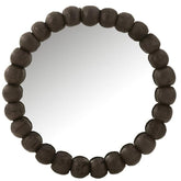 Spiegel Bollen Hout Zwart 80x80cm - Spiegel - J-Line - livinglovely.nl