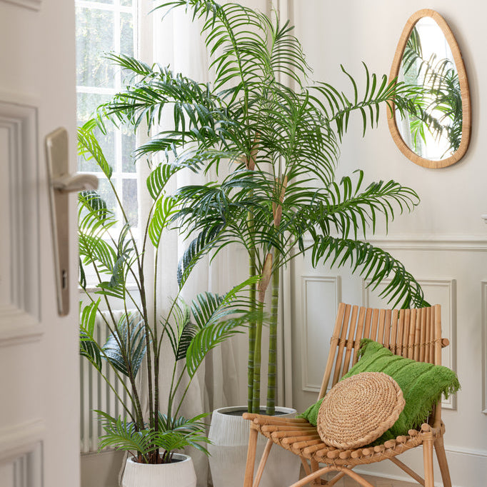 Spiegel Paille Rotan/Glas Natuur Medium - Spiegel - J-Line - livinglovely.nl