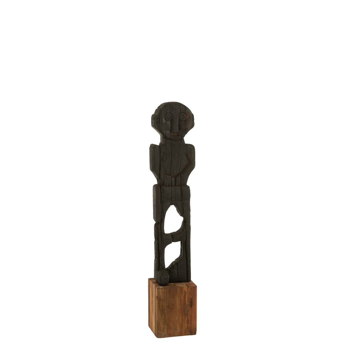 Statua Mara Legno Riciclato Nero/Naturale H107,5 J-Line