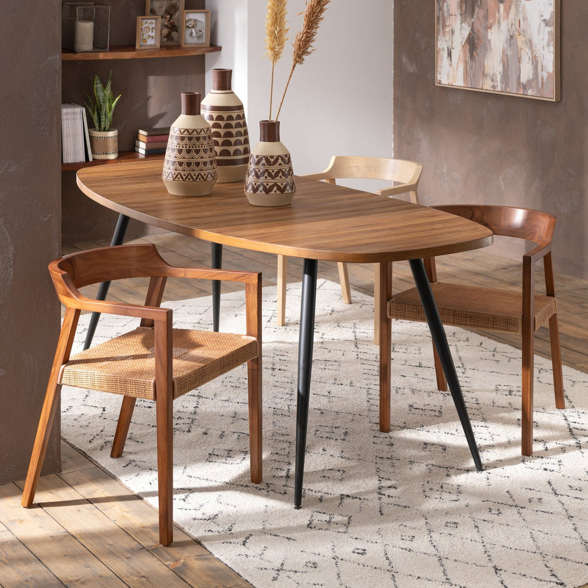 Sedia Emma in teak marrone J-Line