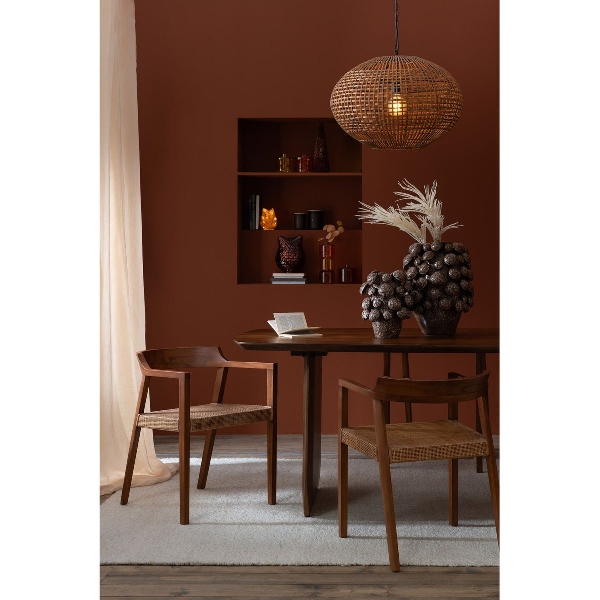 Sedia Emma in teak marrone J-Line