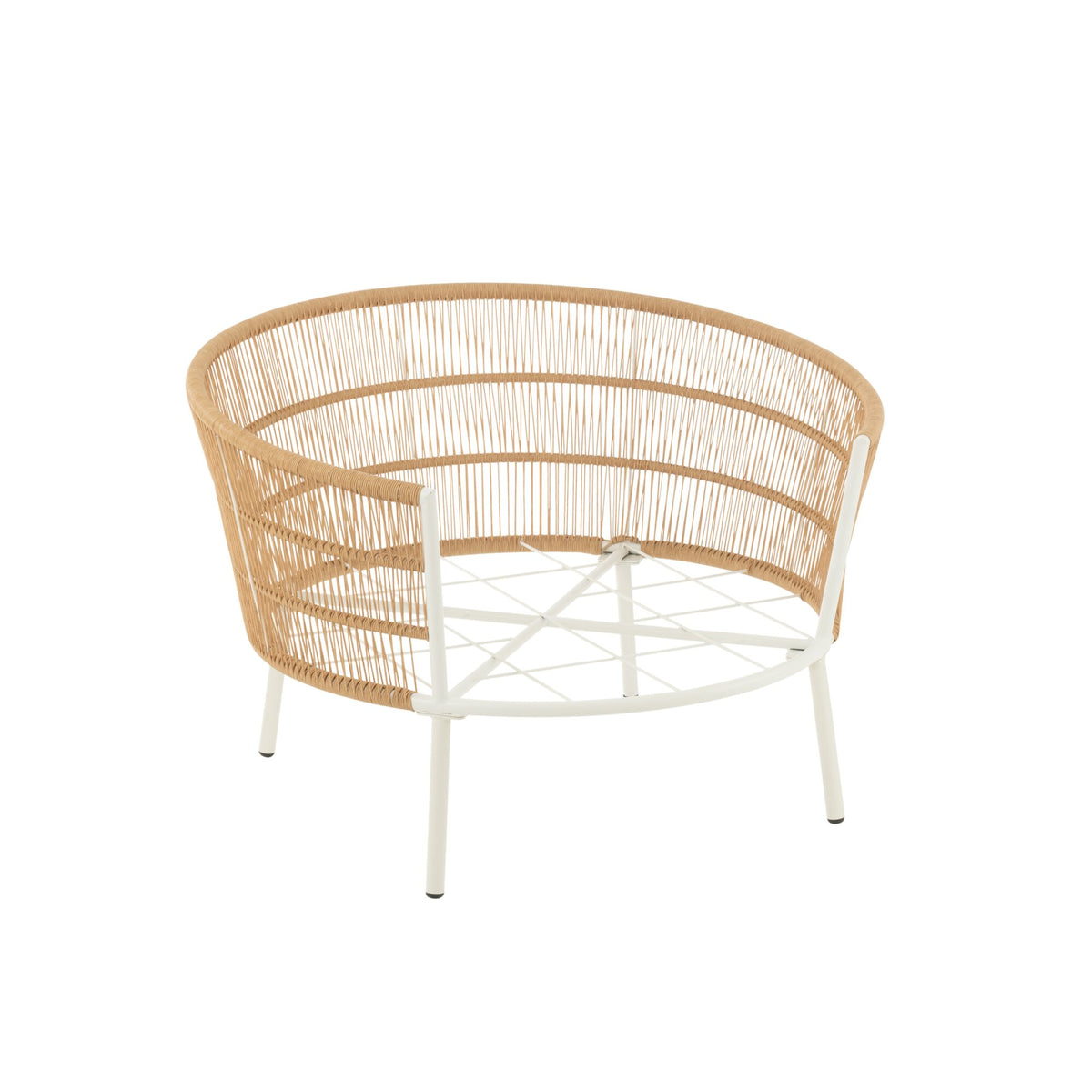 Sedia Joa Metallo/Rattan Bianco J-Line