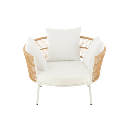 Sedia Joa Metallo/Rattan Bianco J-Line
