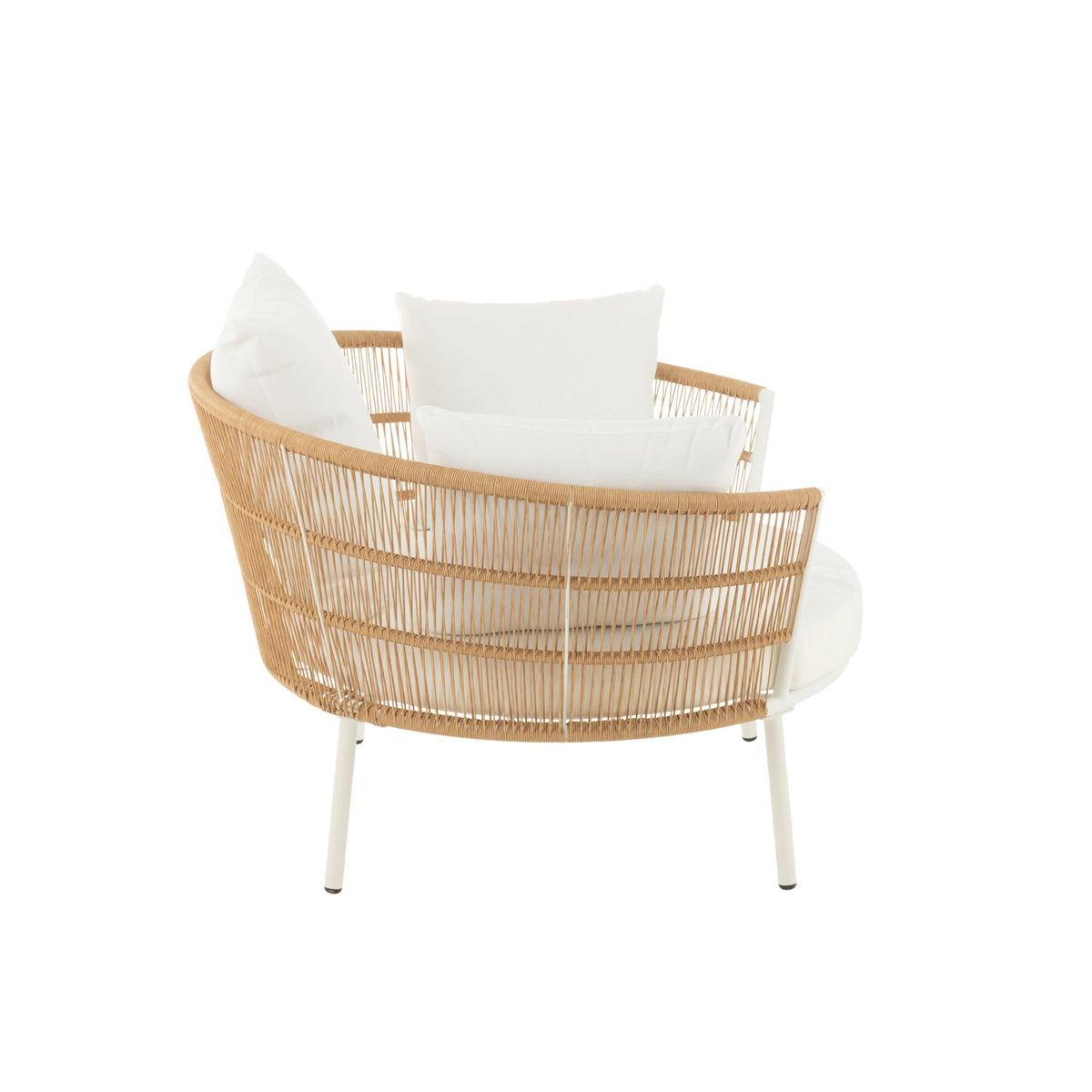 Sedia Joa Metallo/Rattan Bianco J-Line