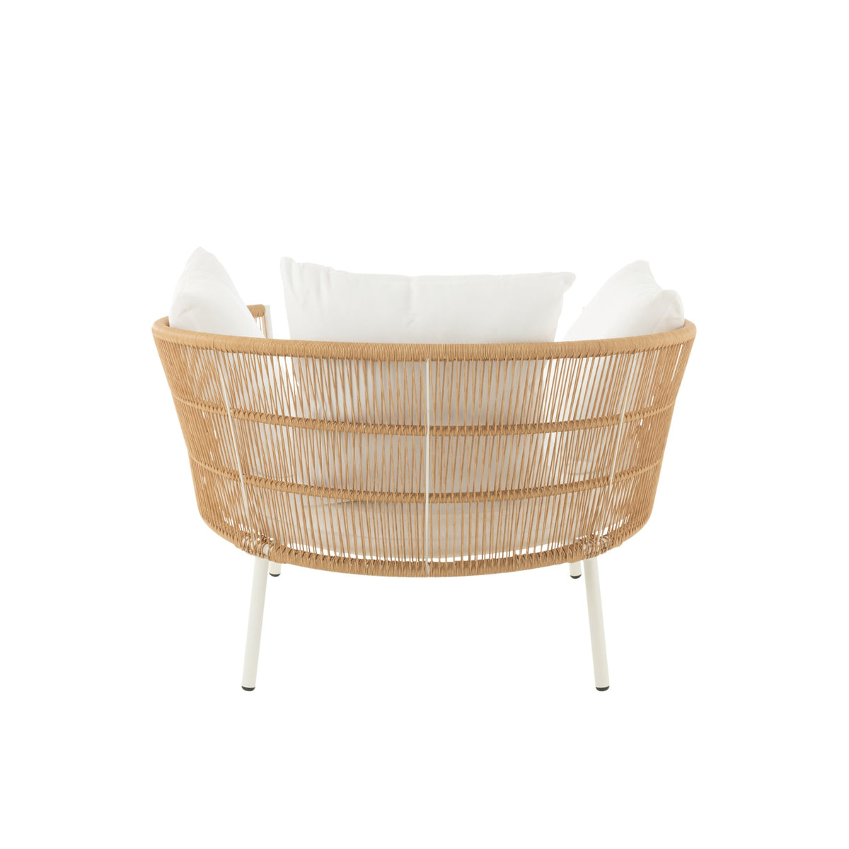 Sedia Joa Metallo/Rattan Bianco J-Line