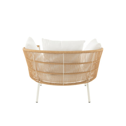 Sedia Joa Metallo/Rattan Bianco J-Line