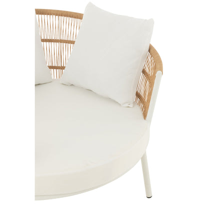 Sedia Joa Metallo/Rattan Bianco J-Line