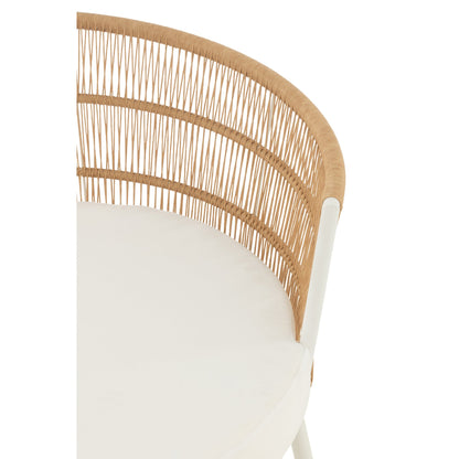 Sedia Joa Metallo/Rattan Bianco J-Line