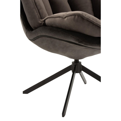 Stoel Relax Kussen Op Frame Textiel/Metaal Grijs J-Line