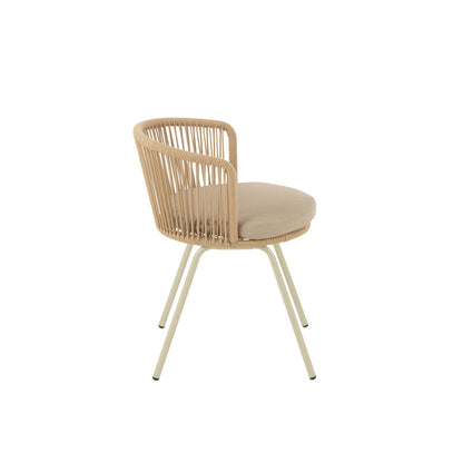Sedia Toa Metallo/Corda Beige J-Line