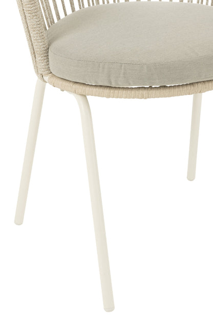 Sedia Toa Metallo/Corda Grigio J-Line