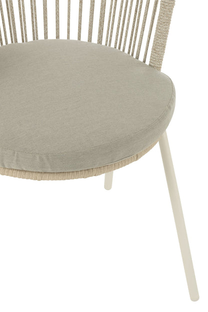 Sedia Toa Metallo/Corda Grigio J-Line