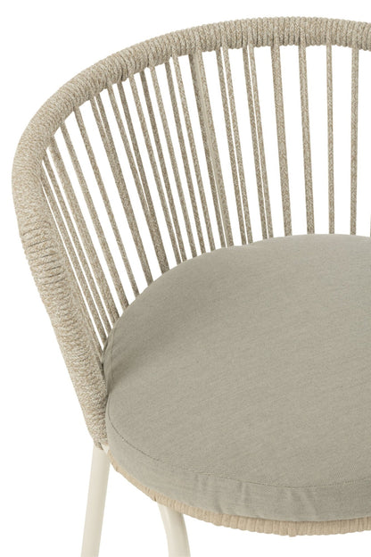 Sedia Toa Metallo/Corda Grigio J-Line